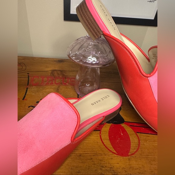 Cole Haan Perley Slip On Mules Vibrant Pink and Red - Picture 4 of 15
